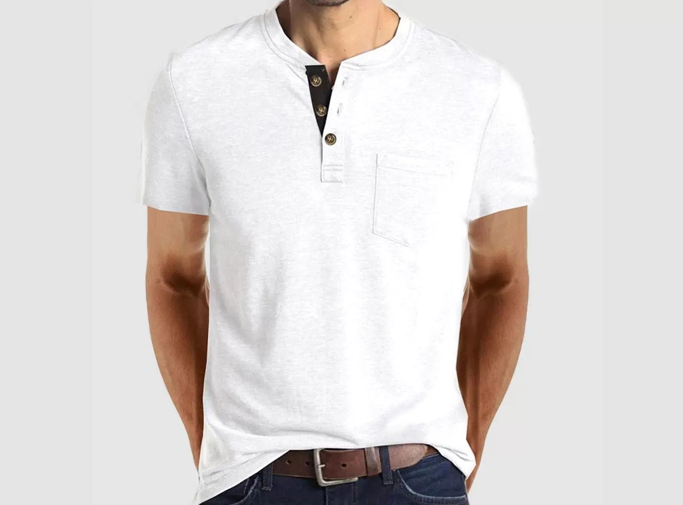 FitVille Men's Simply Collared Soft Cotton T-Shirt