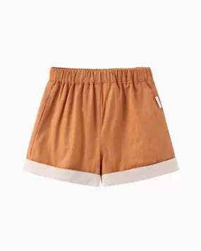 Folded Hem Shorts - Caramel