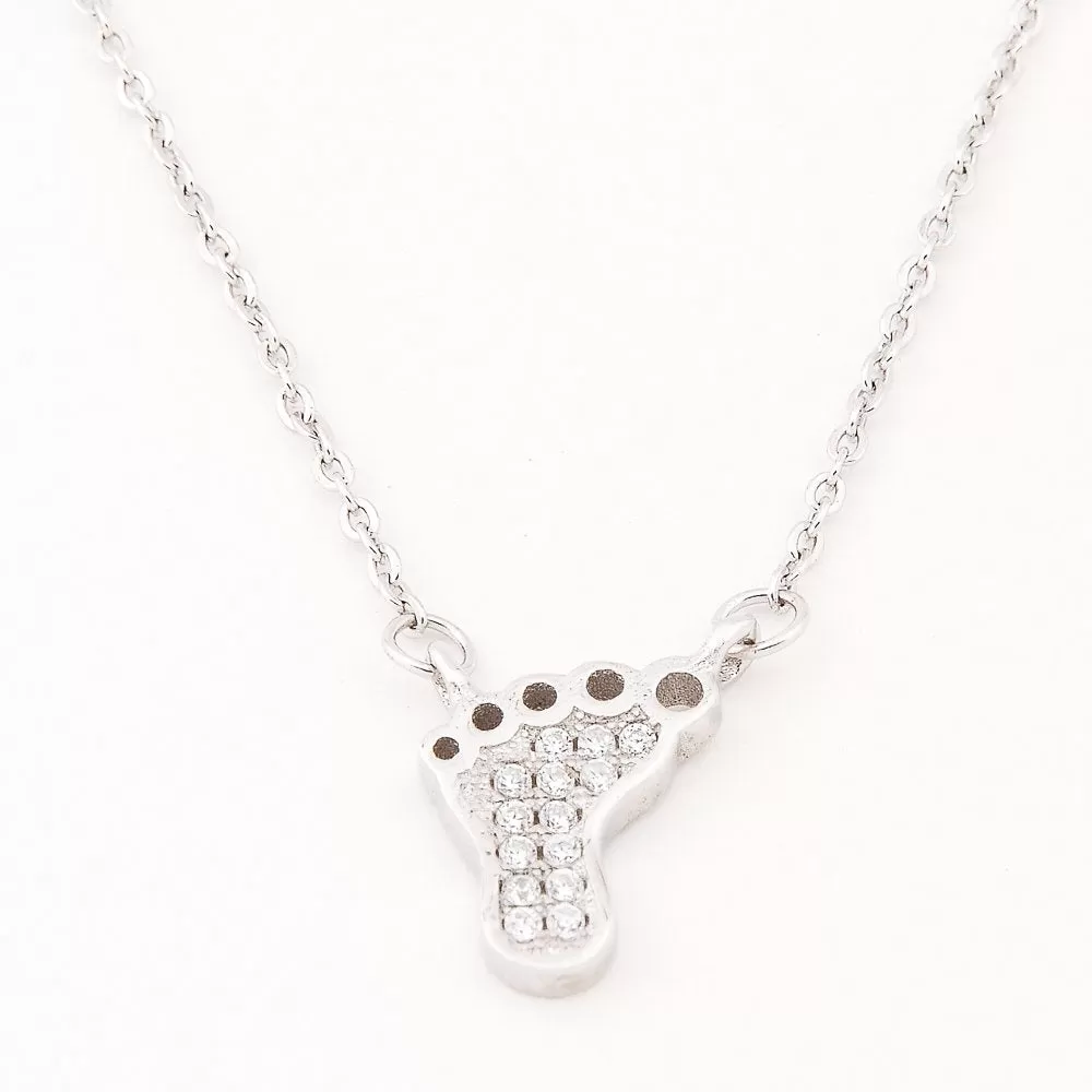 Foot with Zirconia Necklace