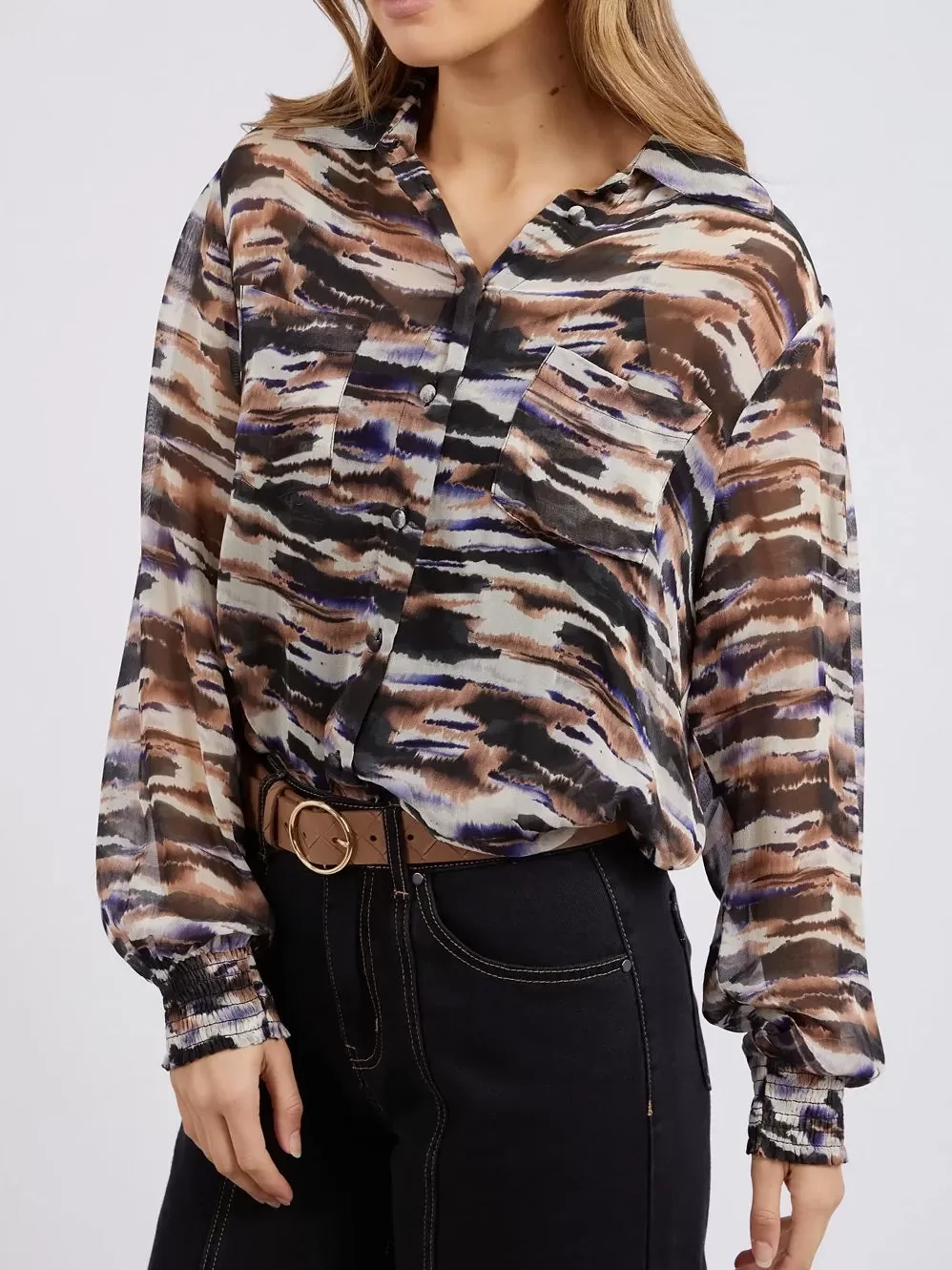 FOXWOOD MALA ABSTRACT BLOUSE