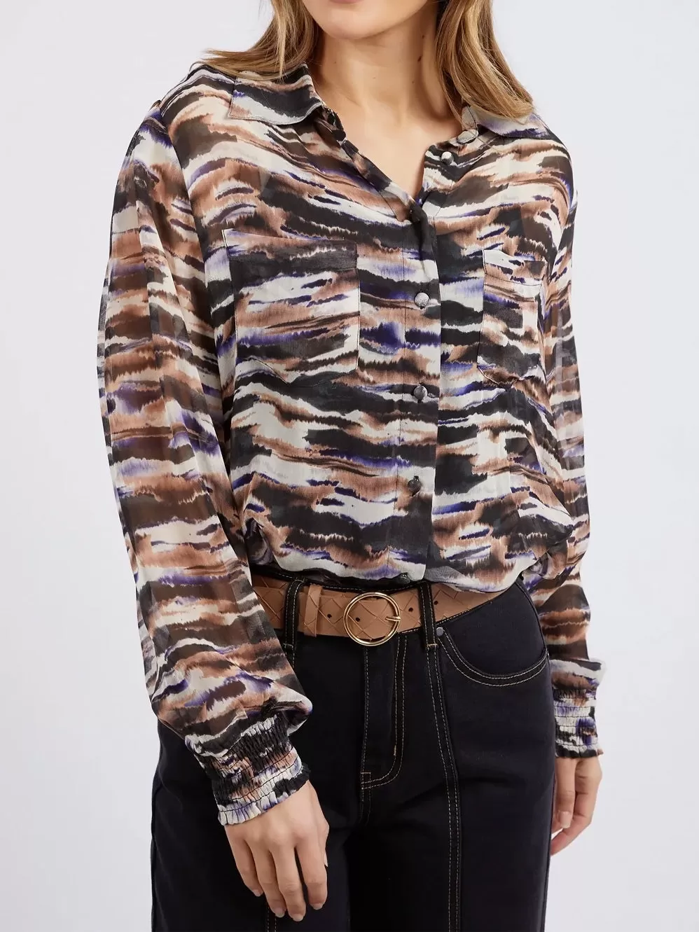 FOXWOOD MALA ABSTRACT BLOUSE