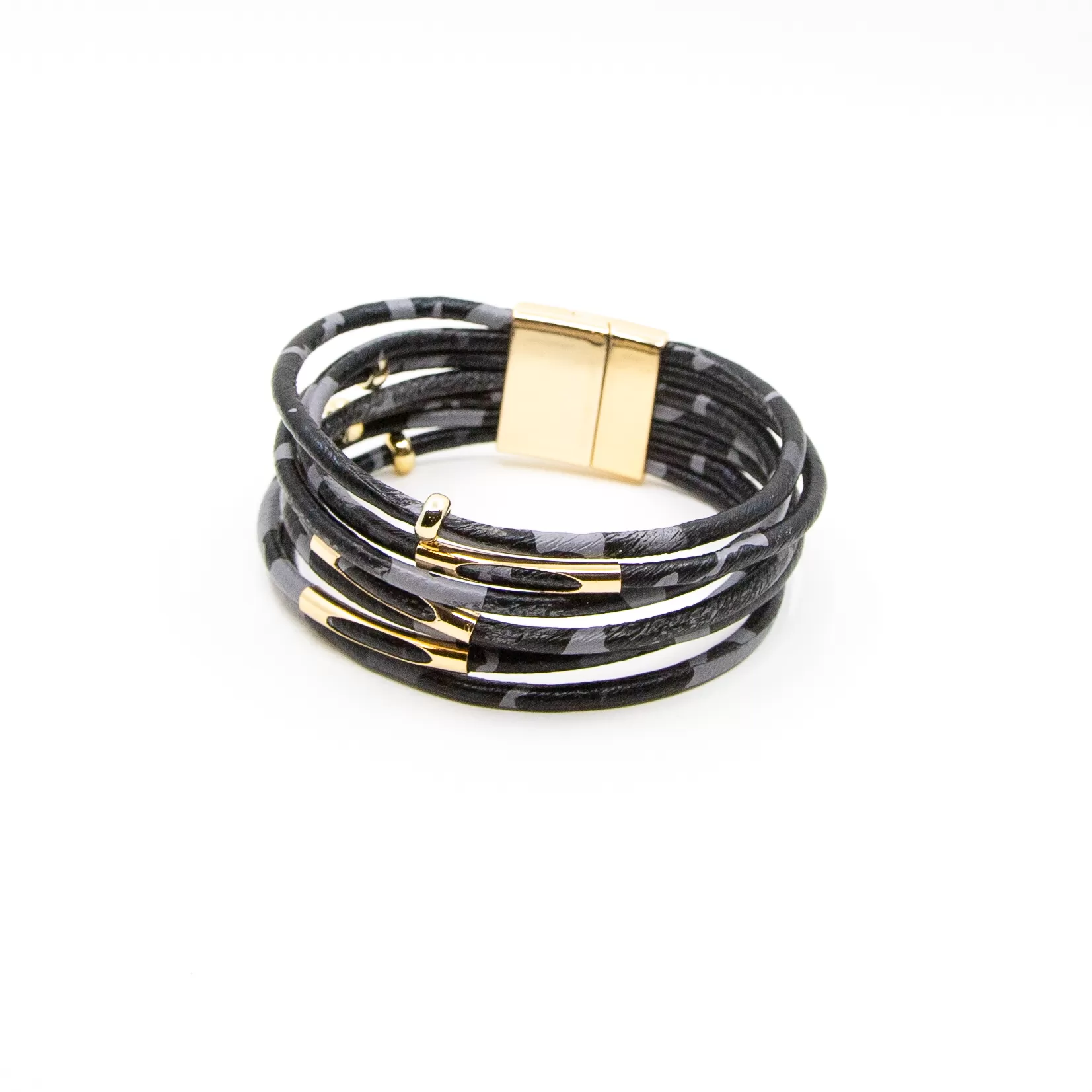 Fresh Accessories - Wrap Bracelet Kate  B/G Leopard