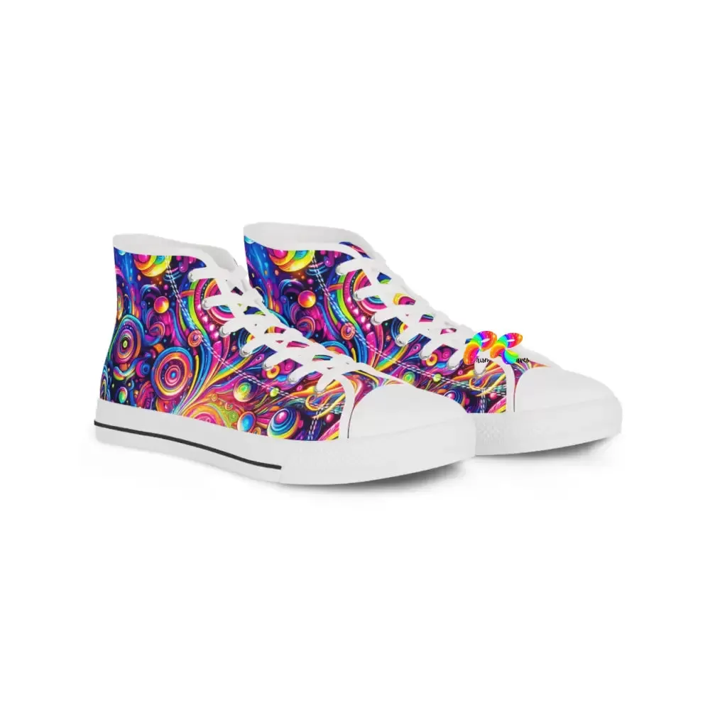 Galactic Pride Men's Canvas High Top Sneakers