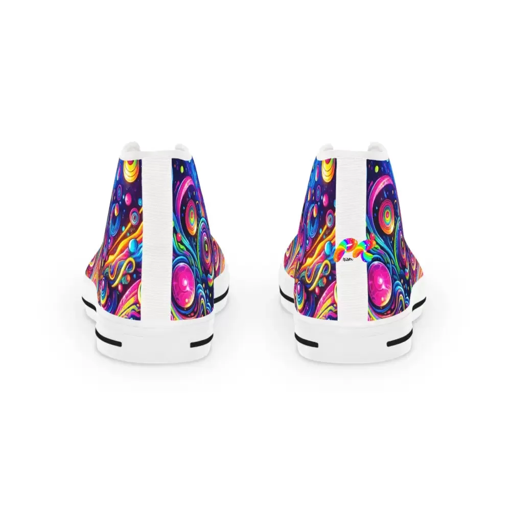 Galactic Pride Men's Canvas High Top Sneakers