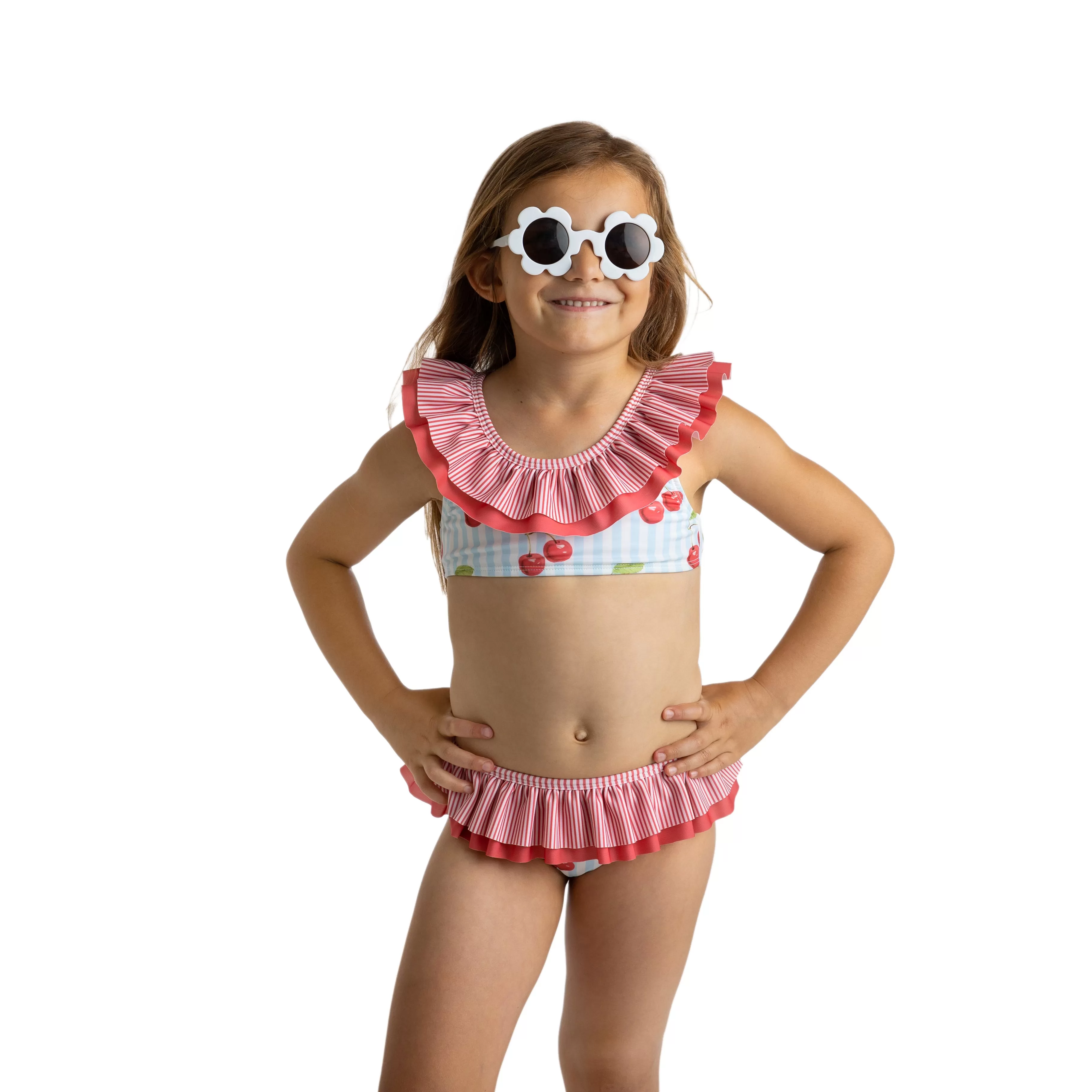 Girls Meia Pata Cherry Print Bikini