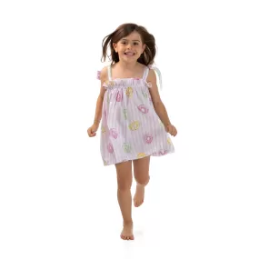 Girls Meia Pata Donut Print Beach Dress