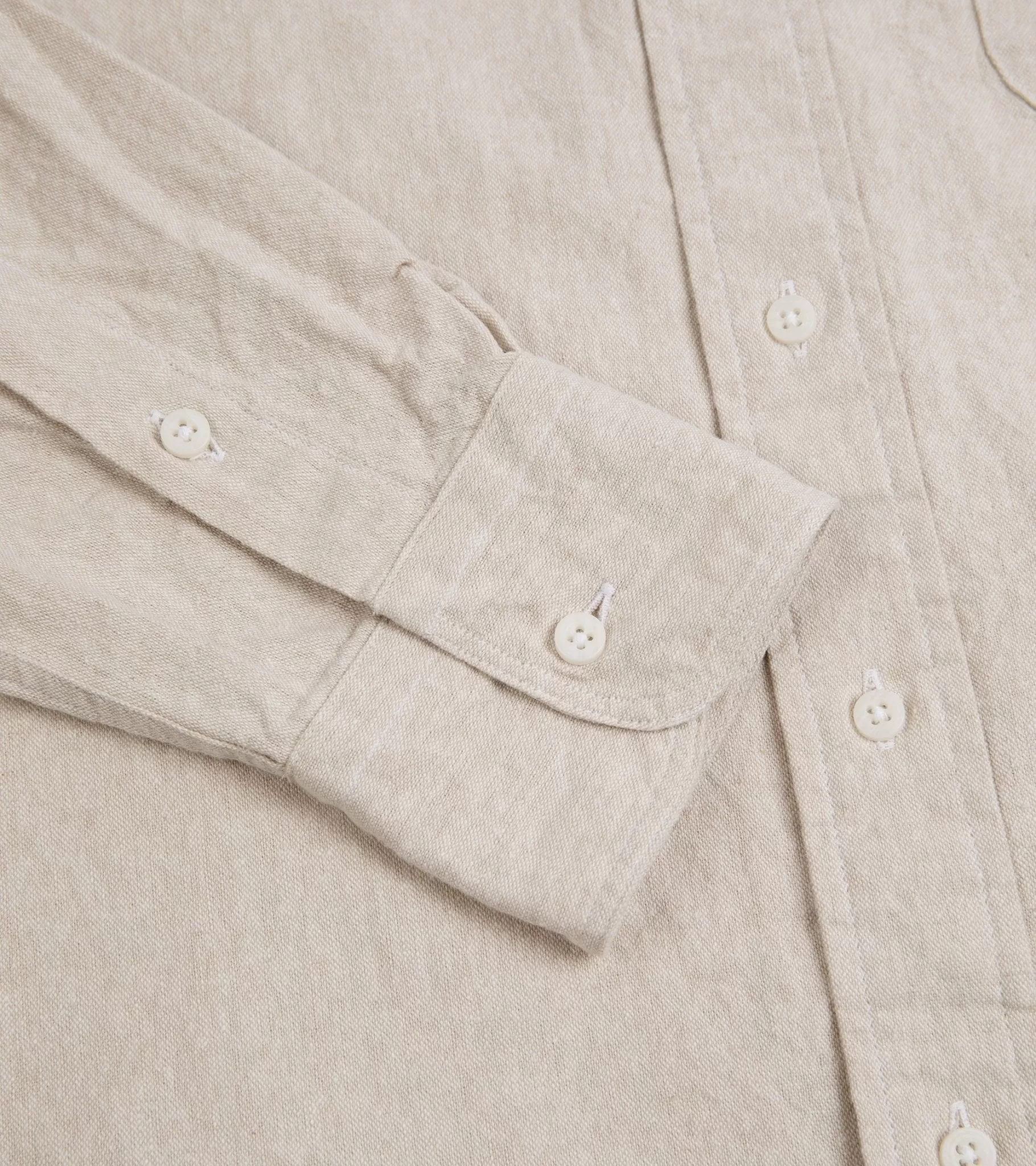 Gitman Vintage Cotton Linen Broadcloth Button Down Shirt: Oyster