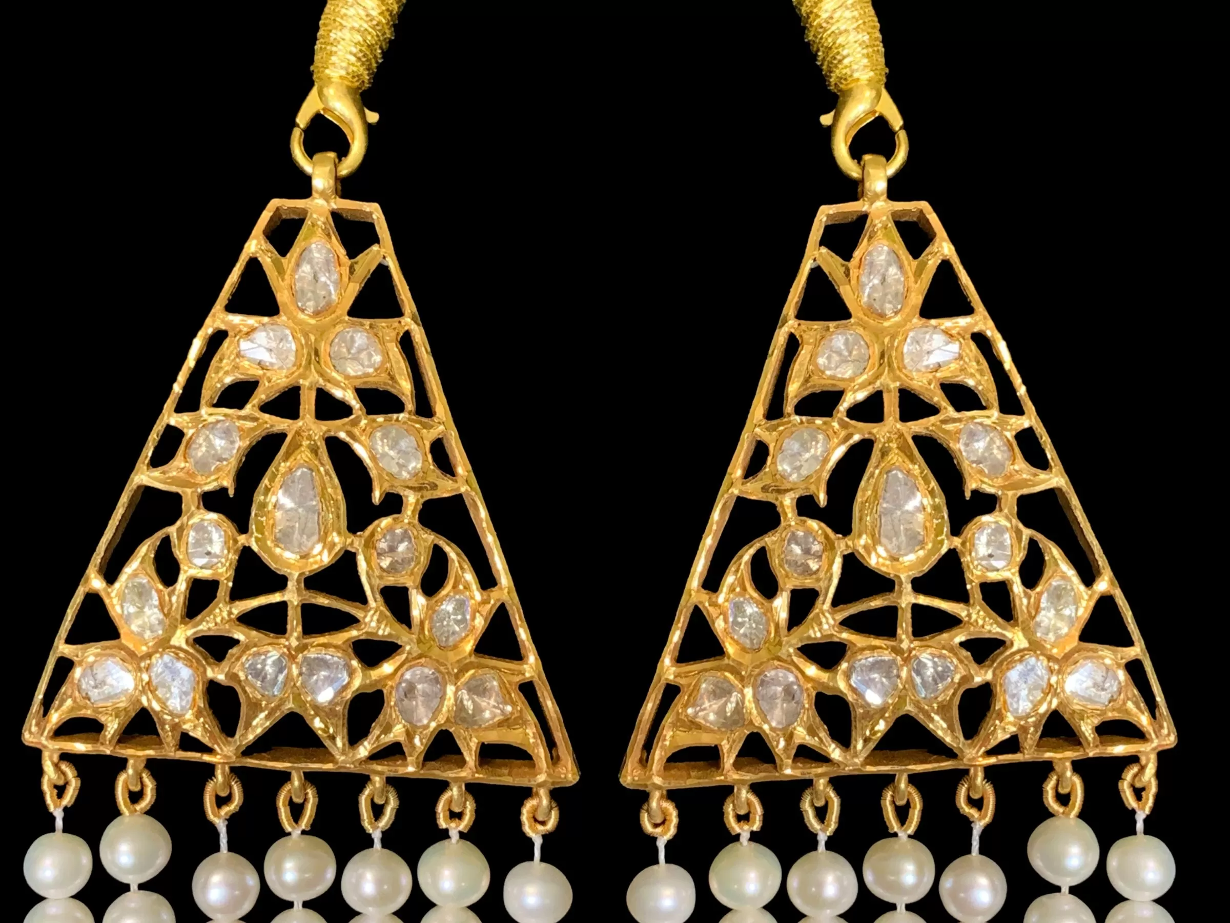 Gold plated silver Almas( polki) satlada