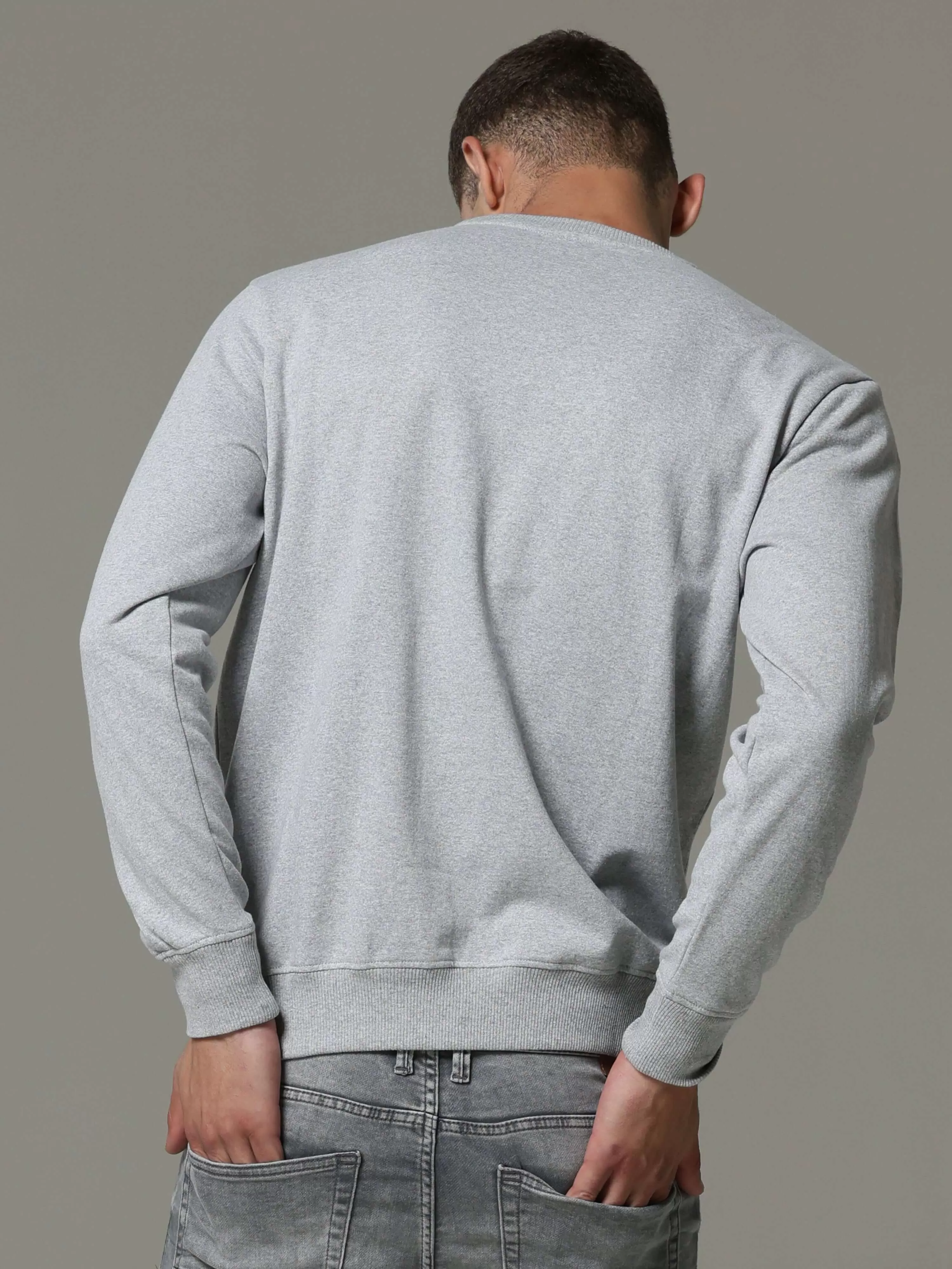 Grey Solid Sweat Shirt