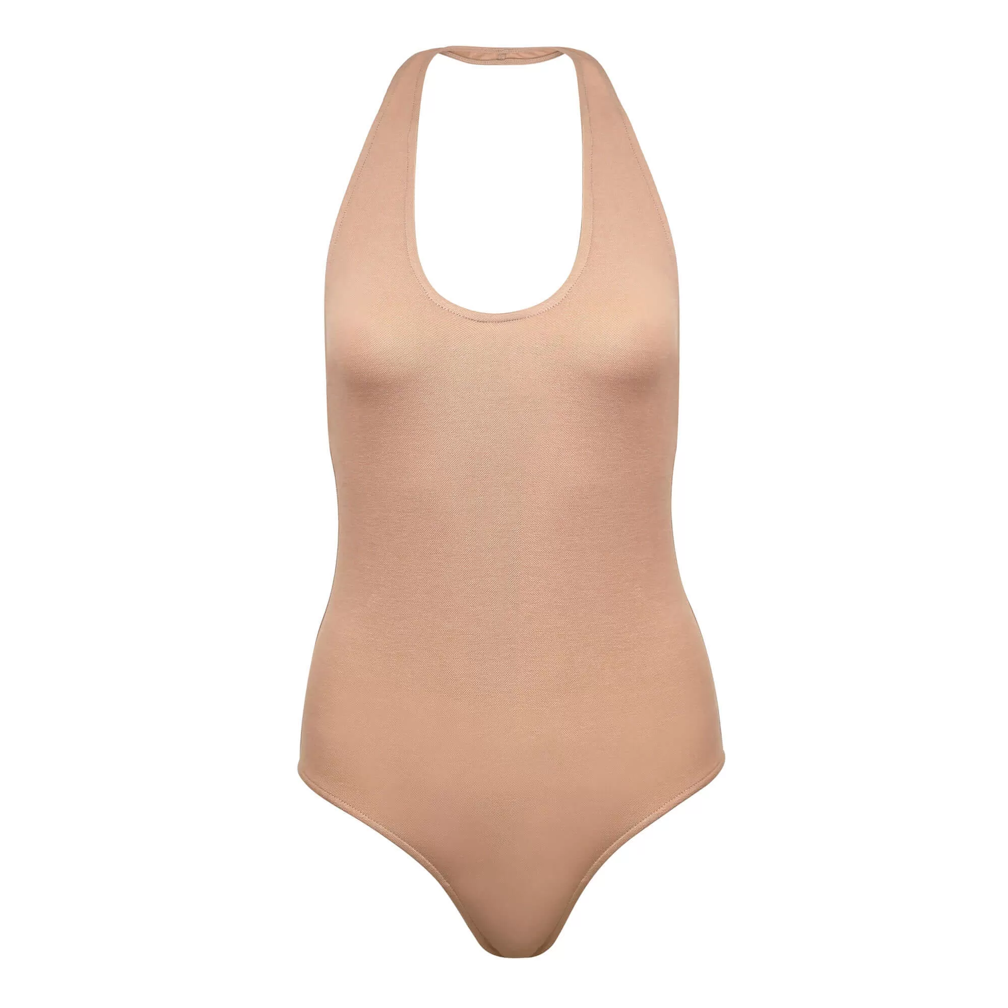 Halterneck Bodysuit in Light Brown