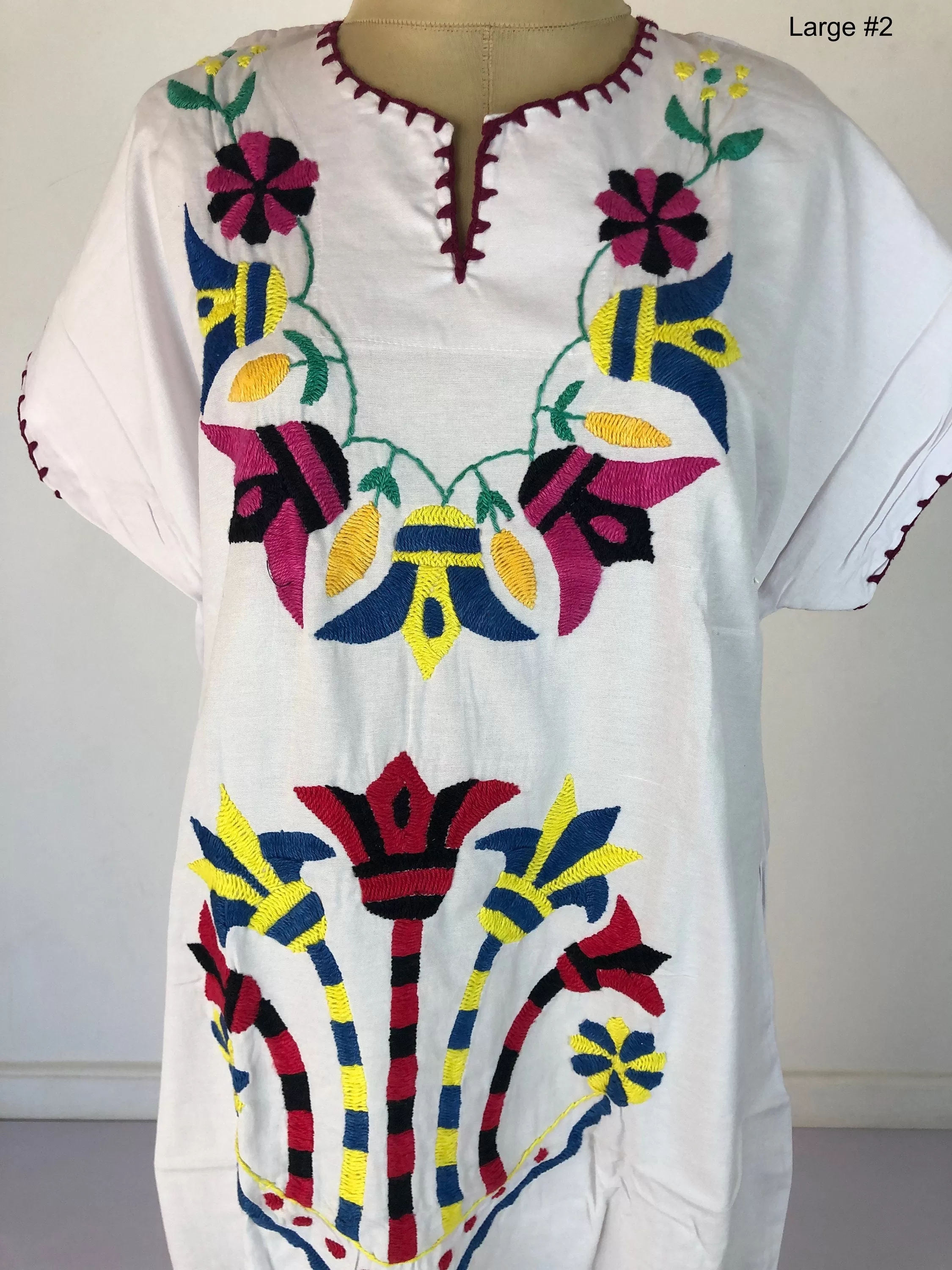 Hand embroidered white caftan, vacation caftan, summer caftan, Summer, beach caftan, resorts caftan,,  caftans for women, size Large