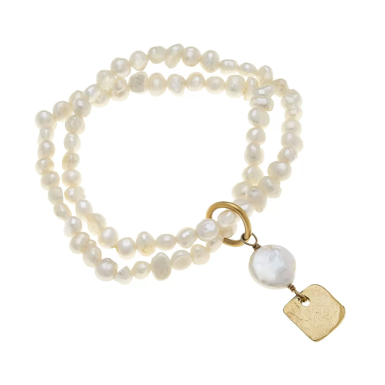 Handcast Gold   Freshwater Pearl Bracelet