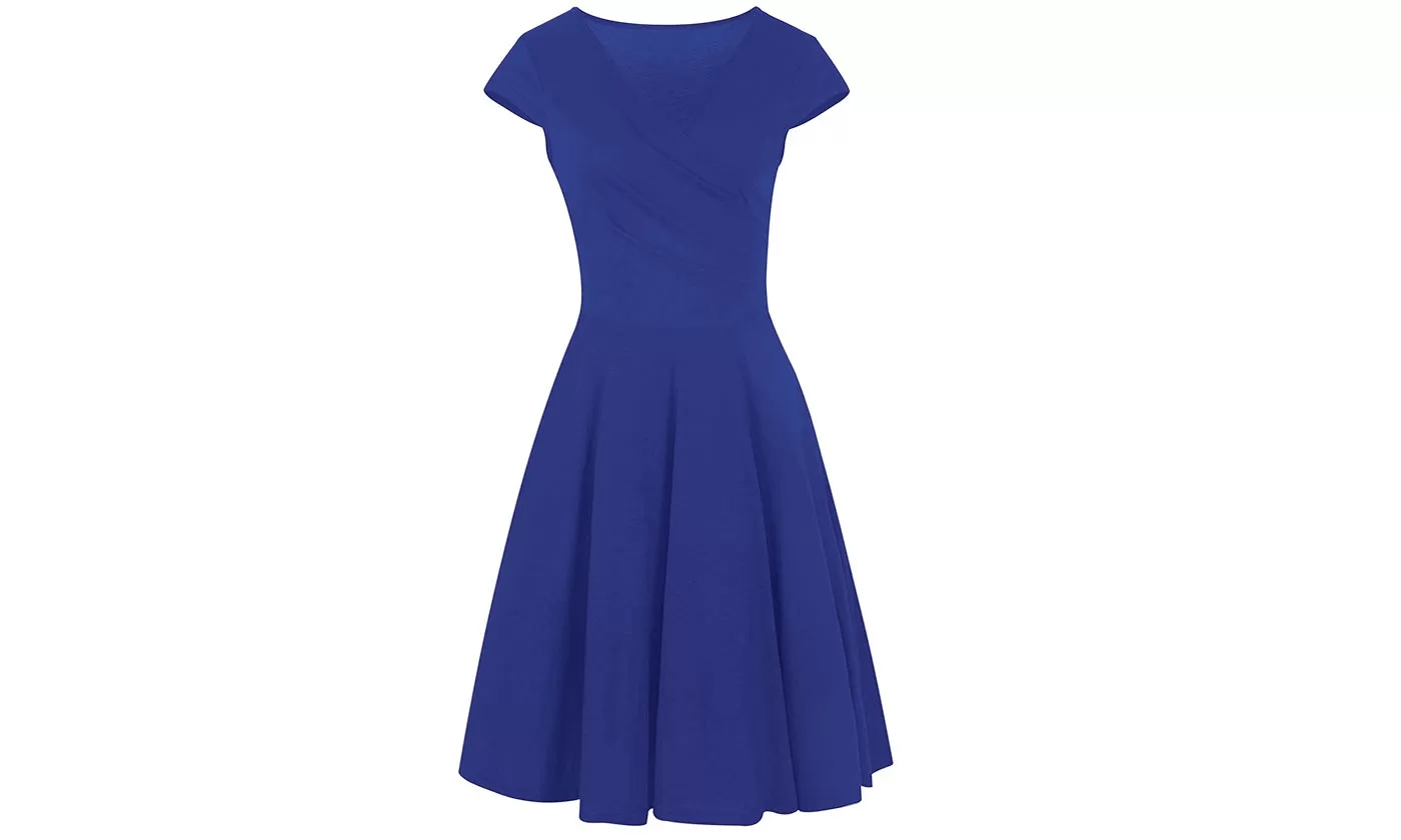 Haute Edition Women's Solid V-Neck Skater Dress