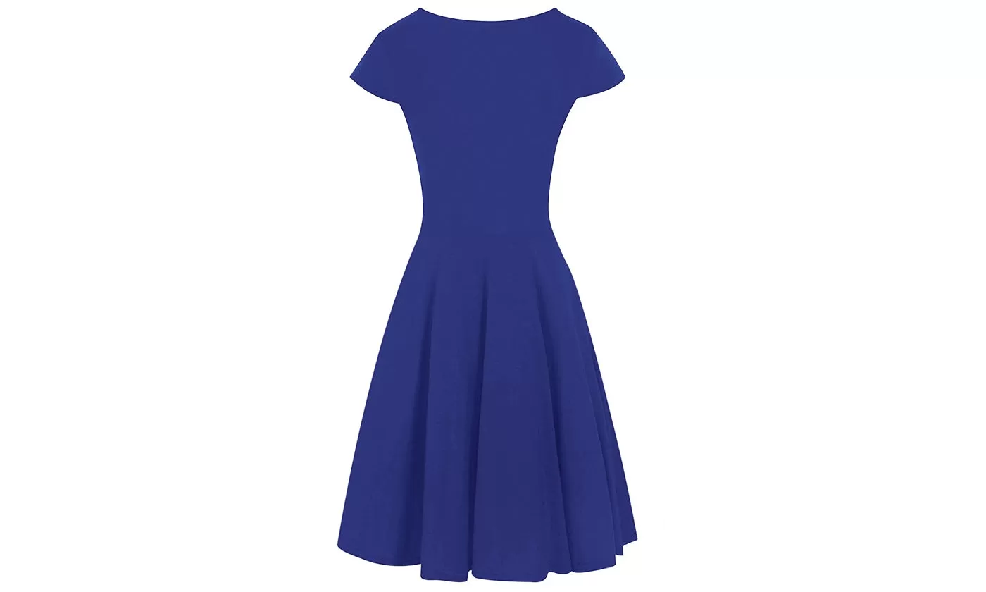 Haute Edition Women's Solid V-Neck Skater Dress