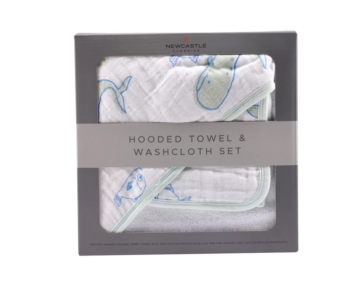 Hooded Towels & Washcloth Set (Multiple Prints)