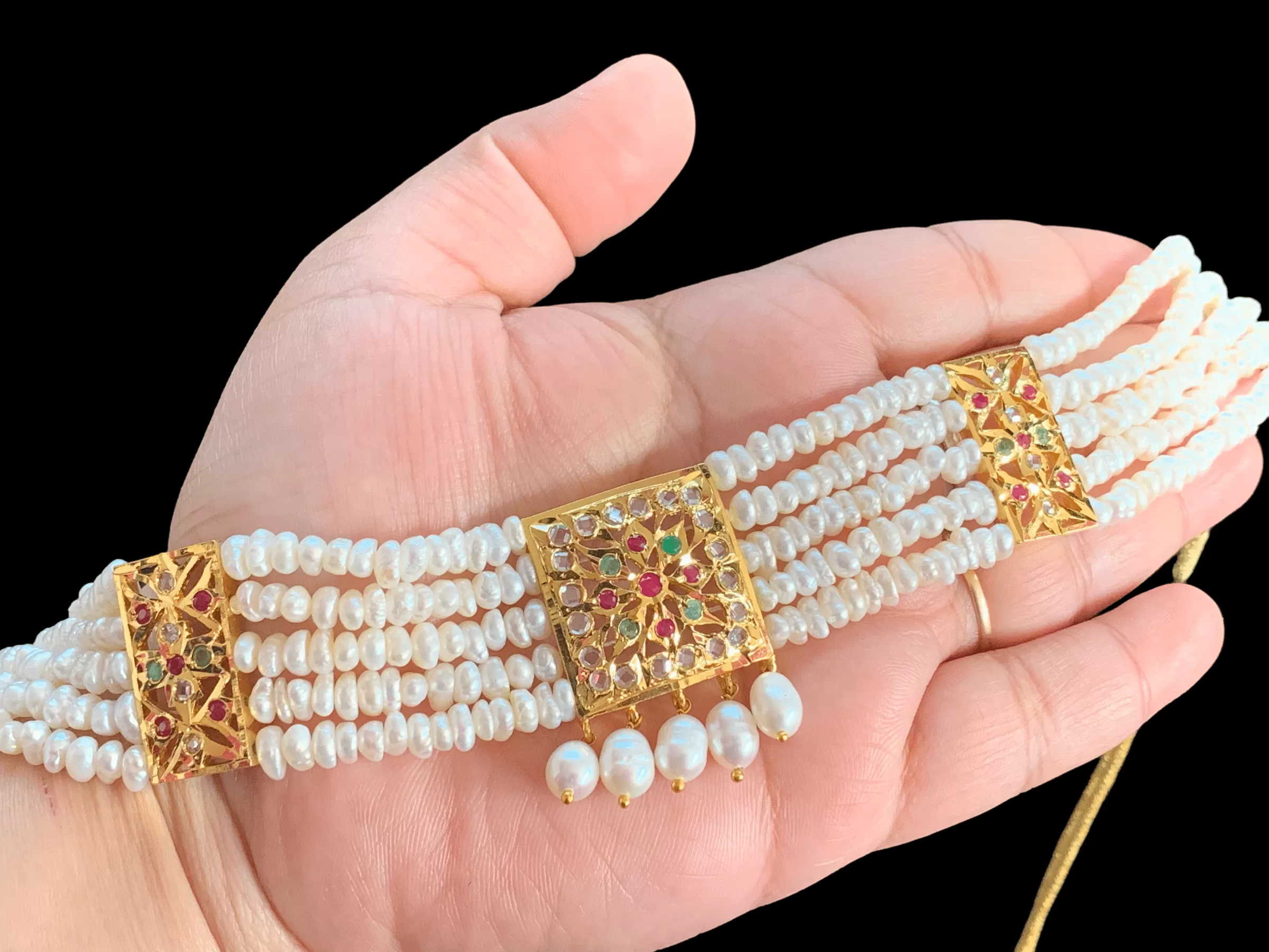 Hyderabadi guluband in gold plated silver