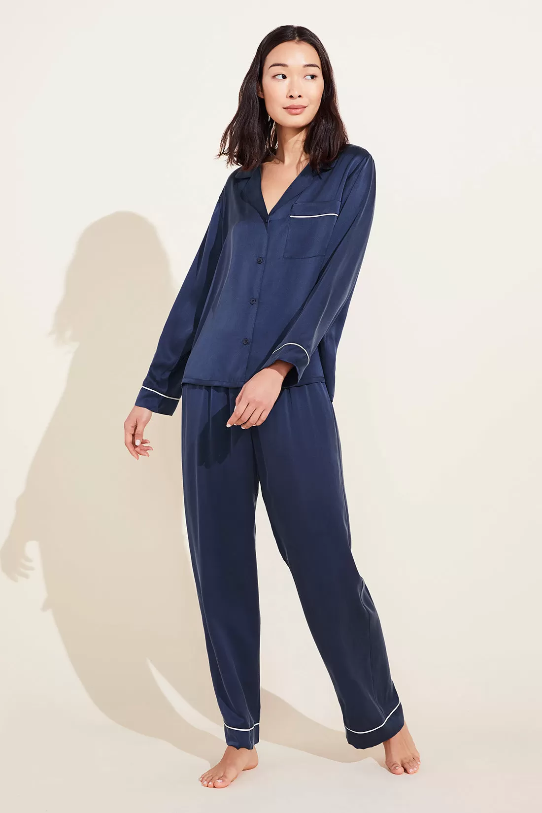 Inez Washable Silk Long PJ Set