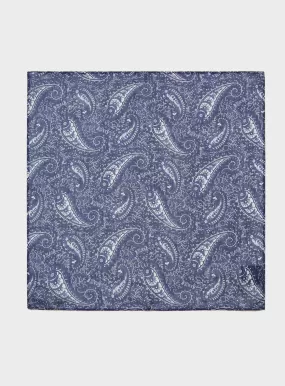 Italian Tencel Biodegradable Blue Paisley Hankie