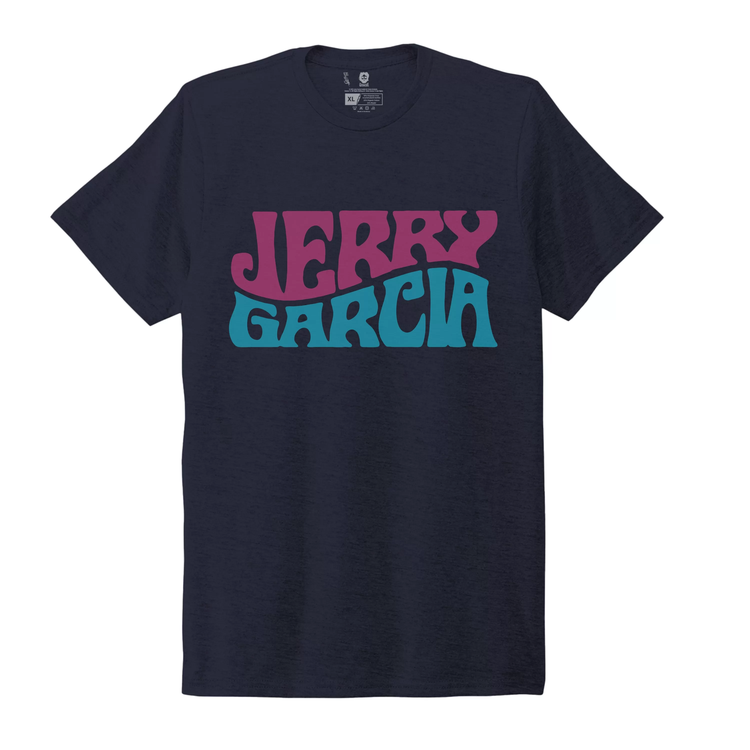 Jerry Garcia | Eco Friendly Tee | Navy Wavy Jerry Logo