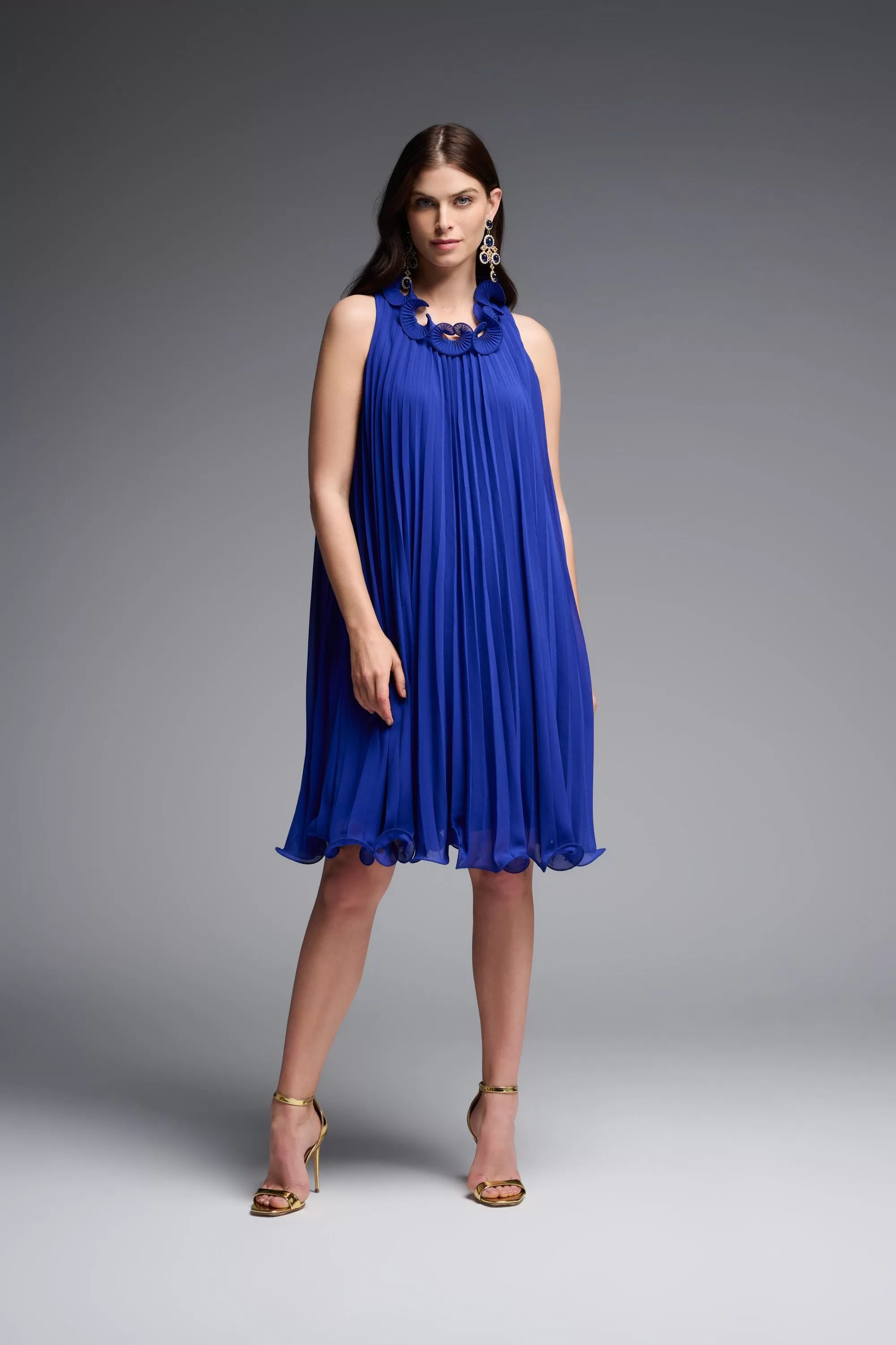 Joseph Ribkoff Pleat Chiffon Dress - 231730