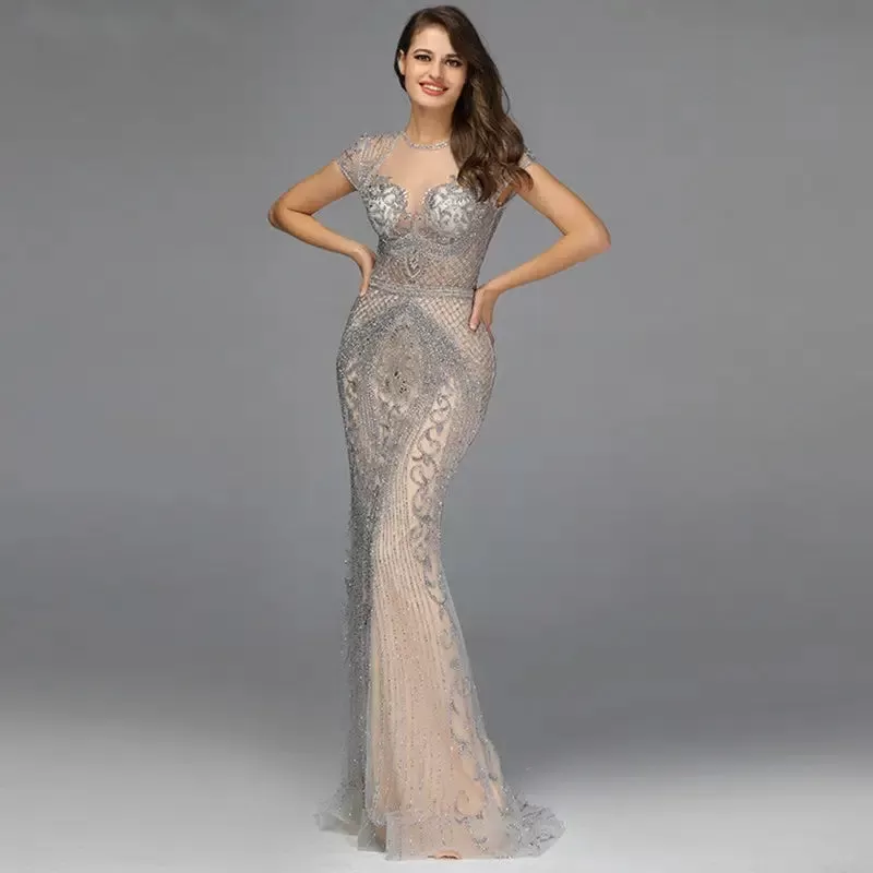 KAIA Beaded Embellished Mermaid Dress