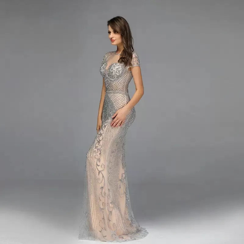 KAIA Beaded Embellished Mermaid Dress