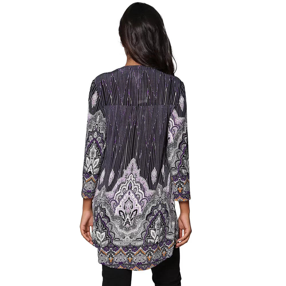 La Cera Empire Paisley Print Tunic