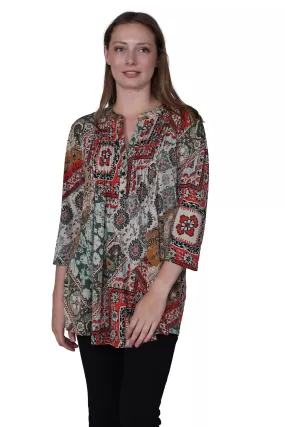 La Cera Persian Paisley Print Tunic