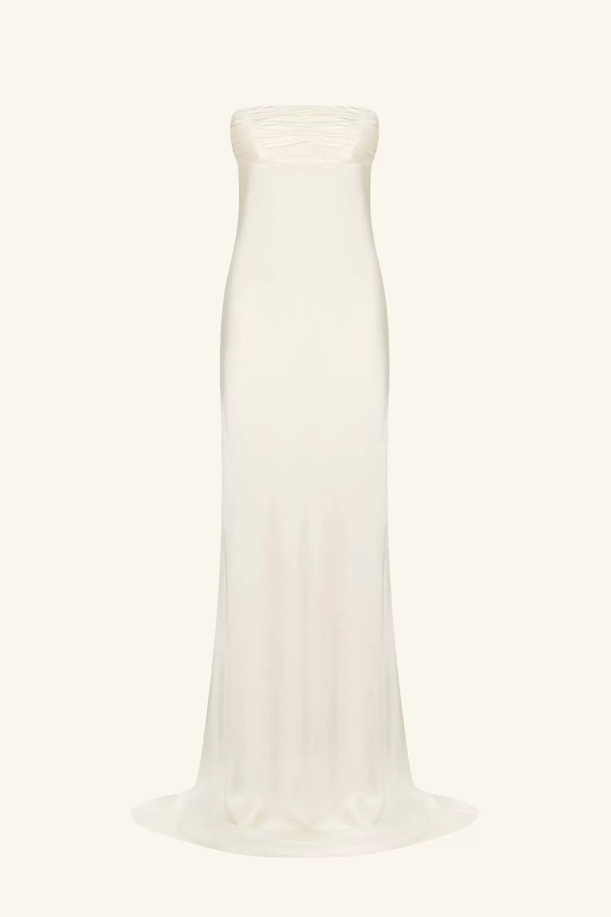 LA LUNE STRAPLESS RUCHED BODICE MAXI DRESS - CREAM