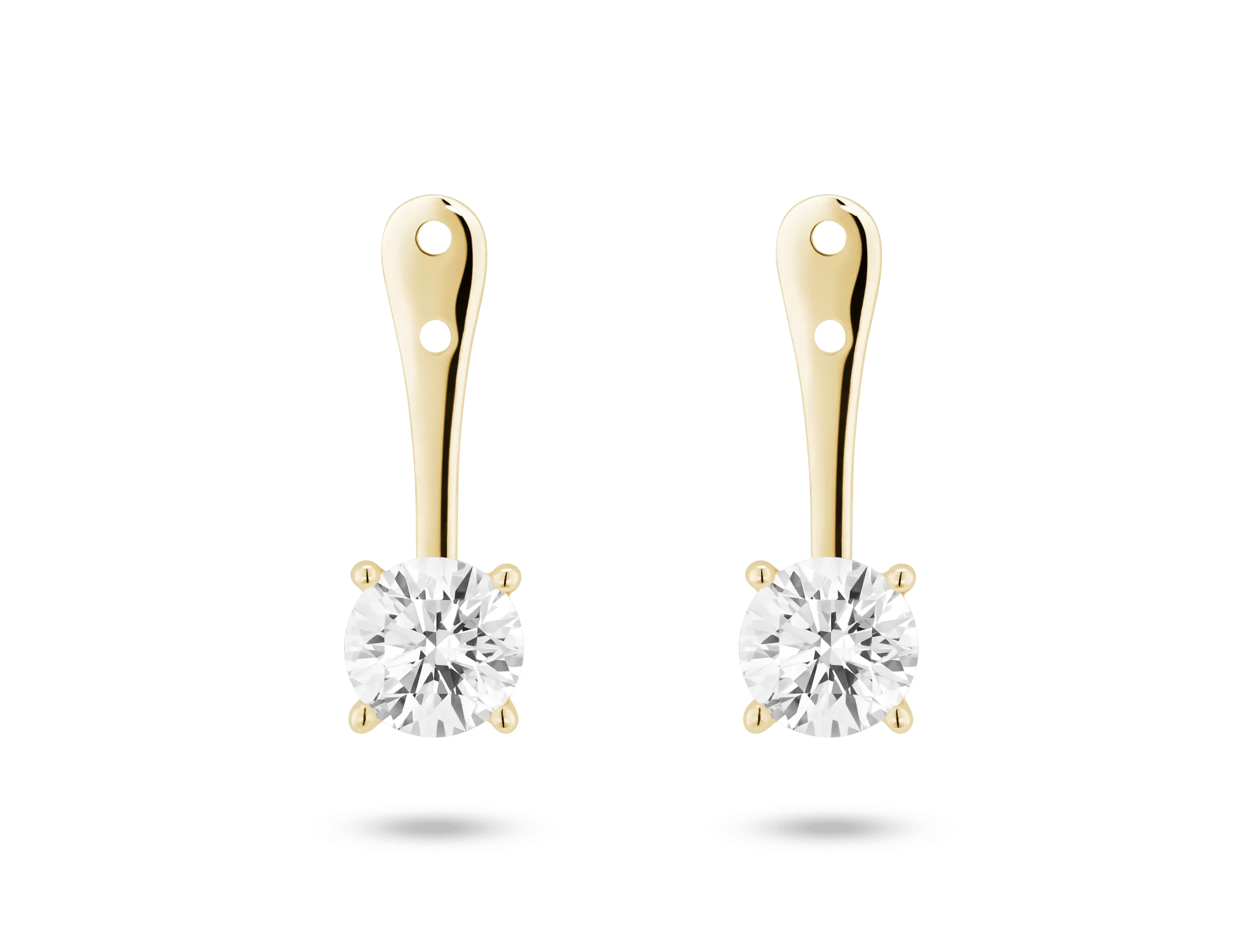 Lab-Grown Diamond 1ct. tw. Round Brilliant Solitaire Ear Jacket Earrings | White