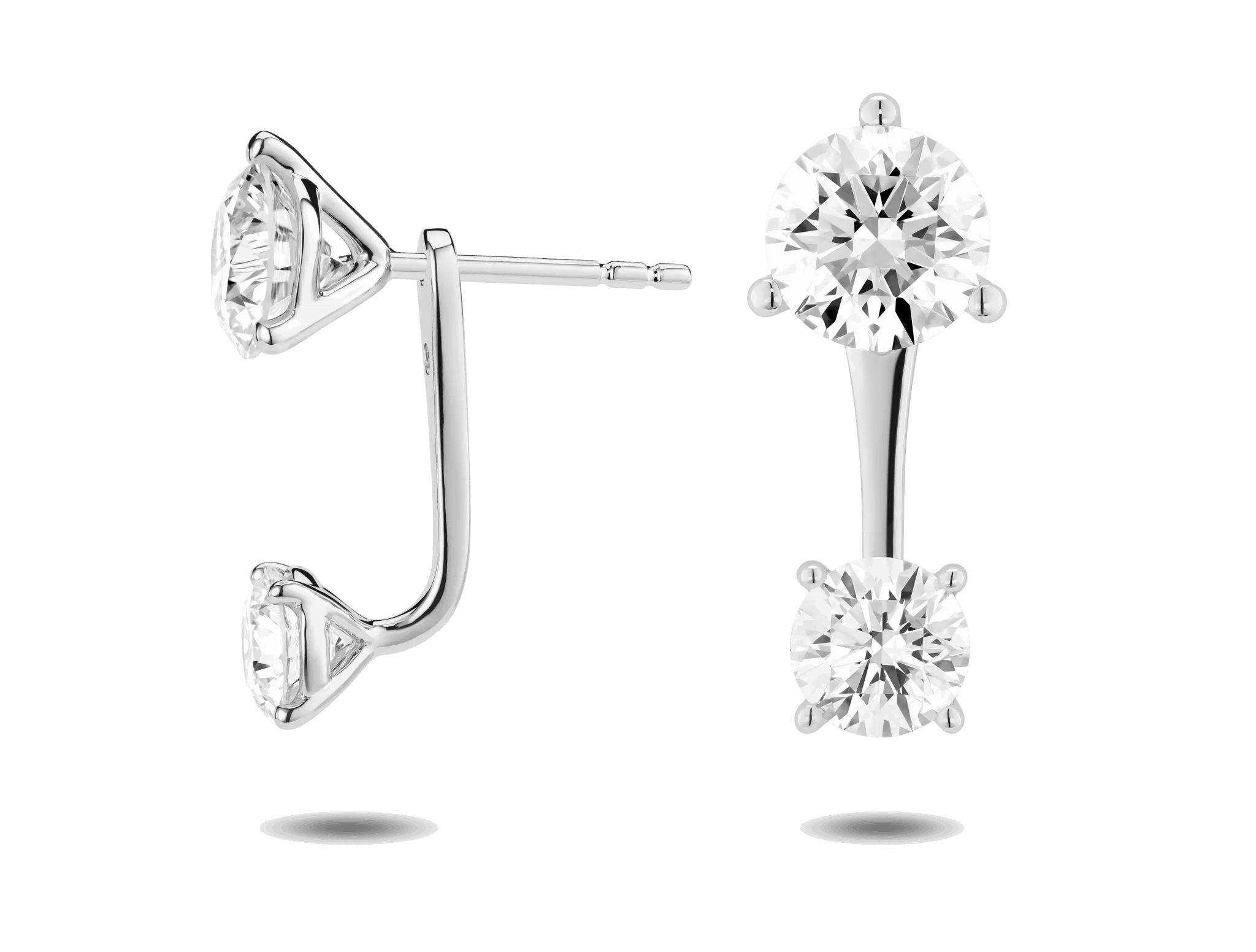 Lab-Grown Diamond 1ct. tw. Round Brilliant Solitaire Ear Jacket Earrings | White