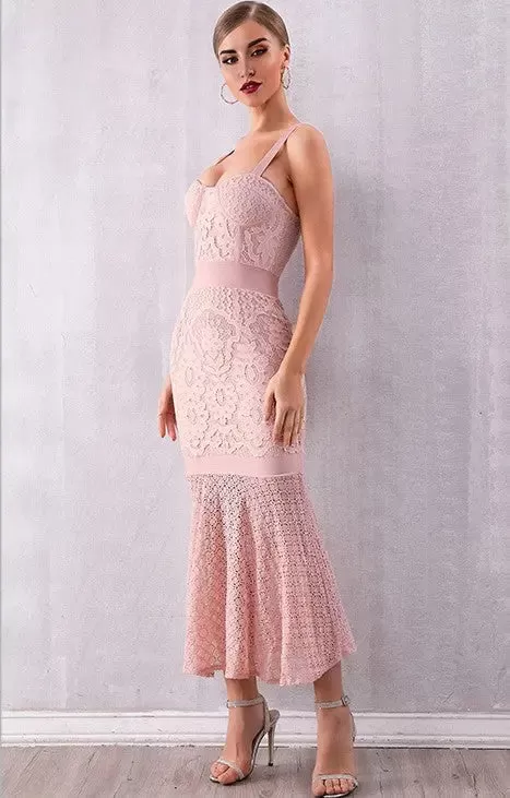 Lace Bandage Elegant Celebrity Runway Dress