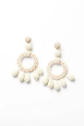 Leila Beaded Earring in White