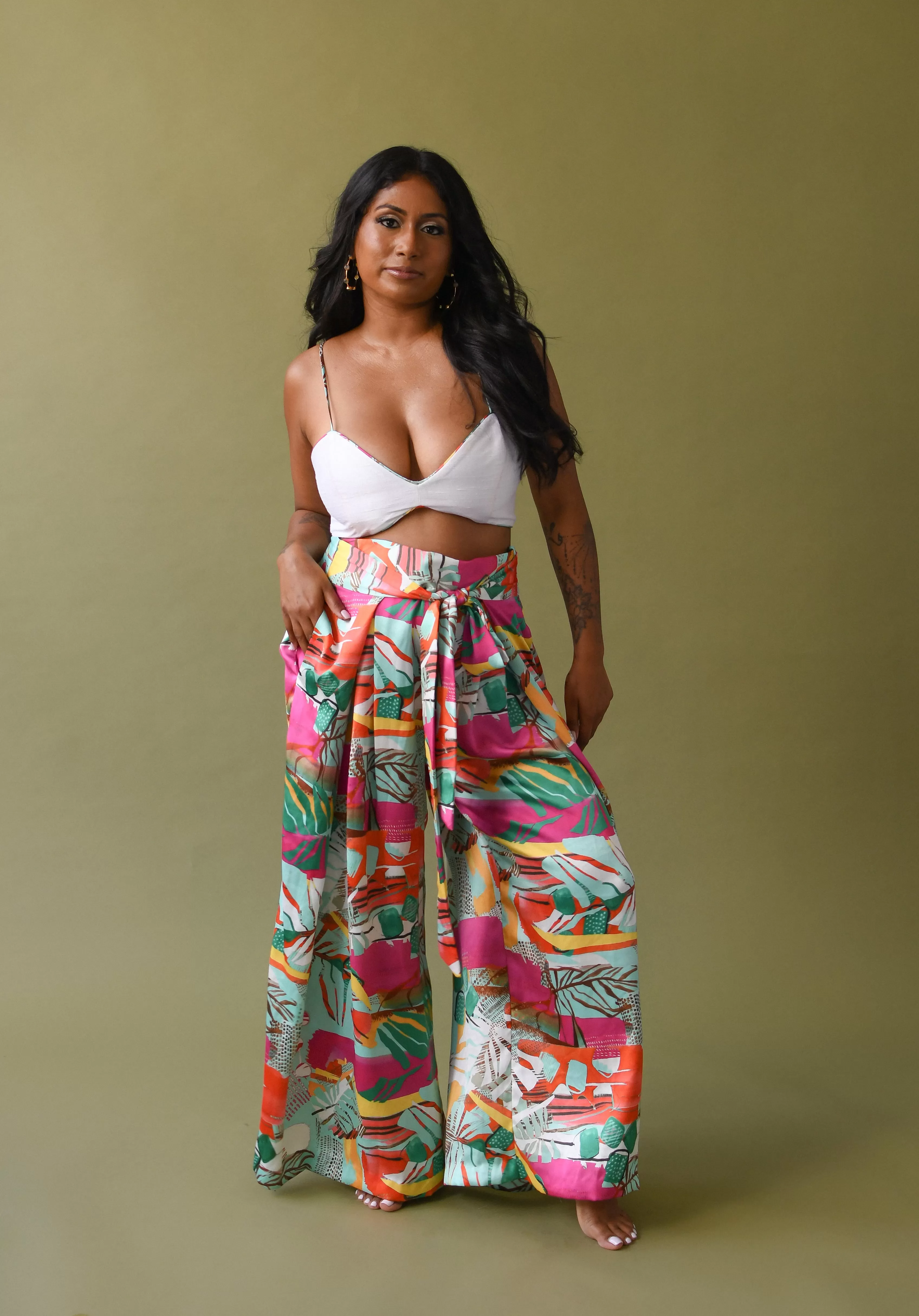 LESHA Abstract Print Pants