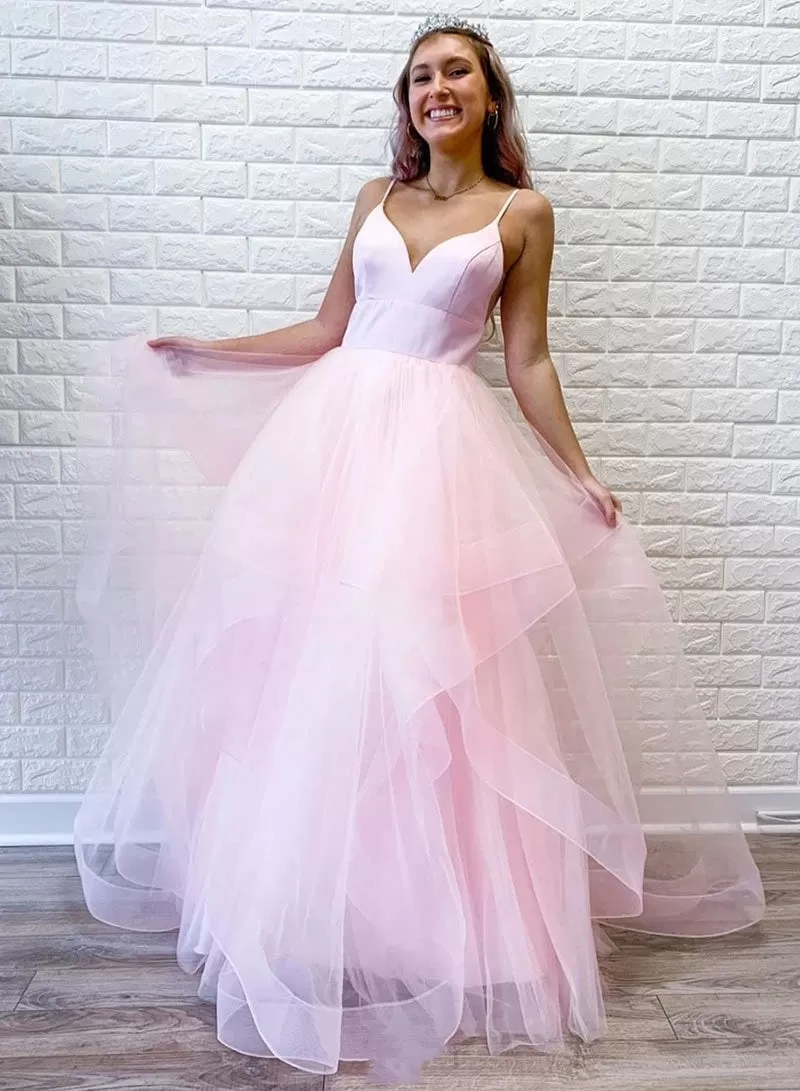 Light Pink Prom Dress, Prom Dresses, Evening Dress, Dance Dress, Graduation School Party Gown, PC0344