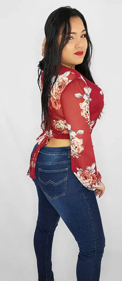 Long Sleeve Floral Blouse