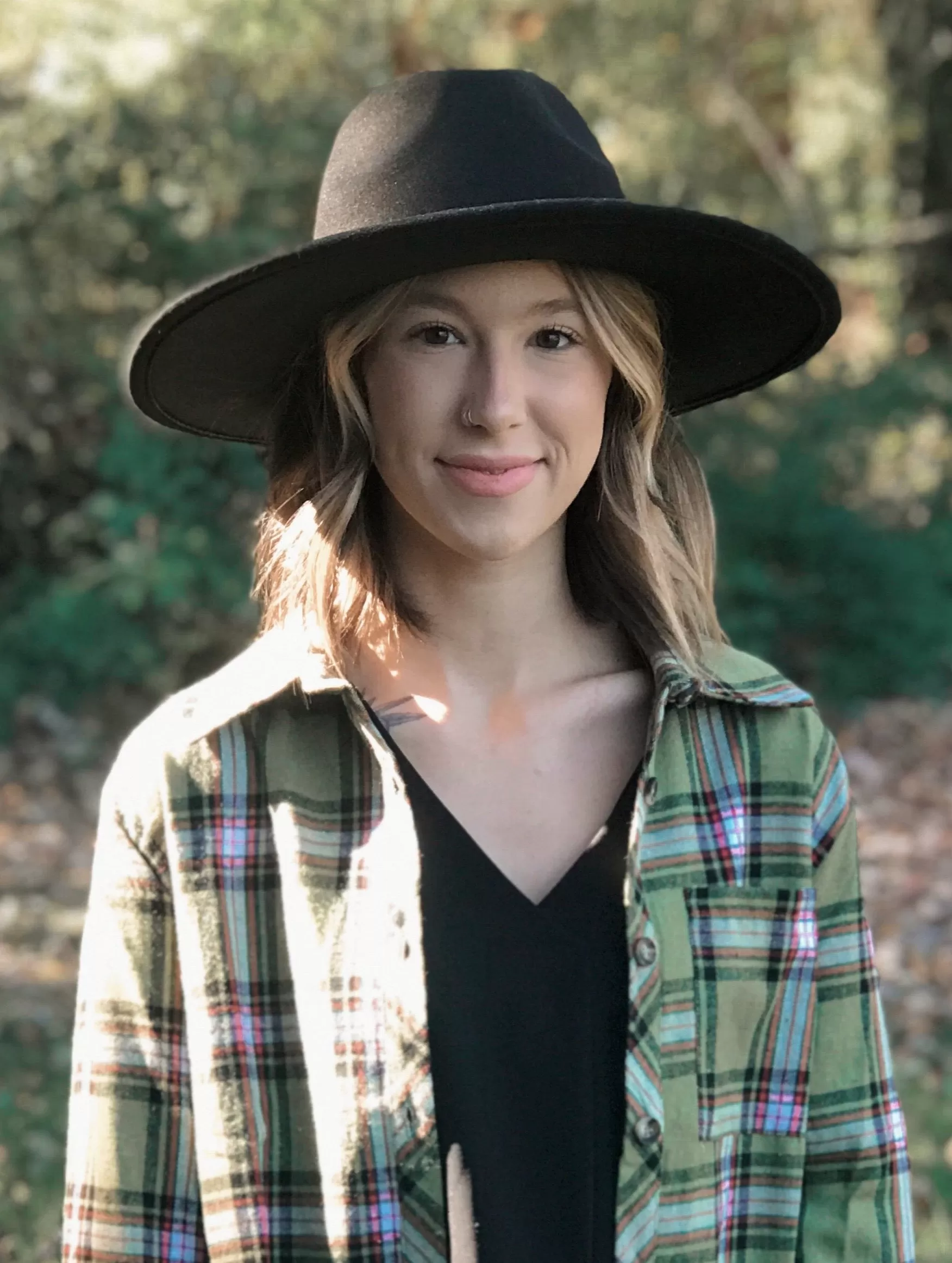 Lux Wide Brim Panama Hat- Black