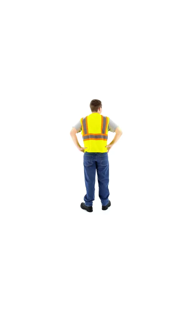 Majestic 75-3209 Hi-Vis Mesh Vest DOT Striping ANSI 2 R