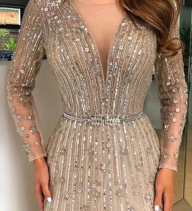 Makenna A-Line Luxury Sparkle Beading Formal Dress