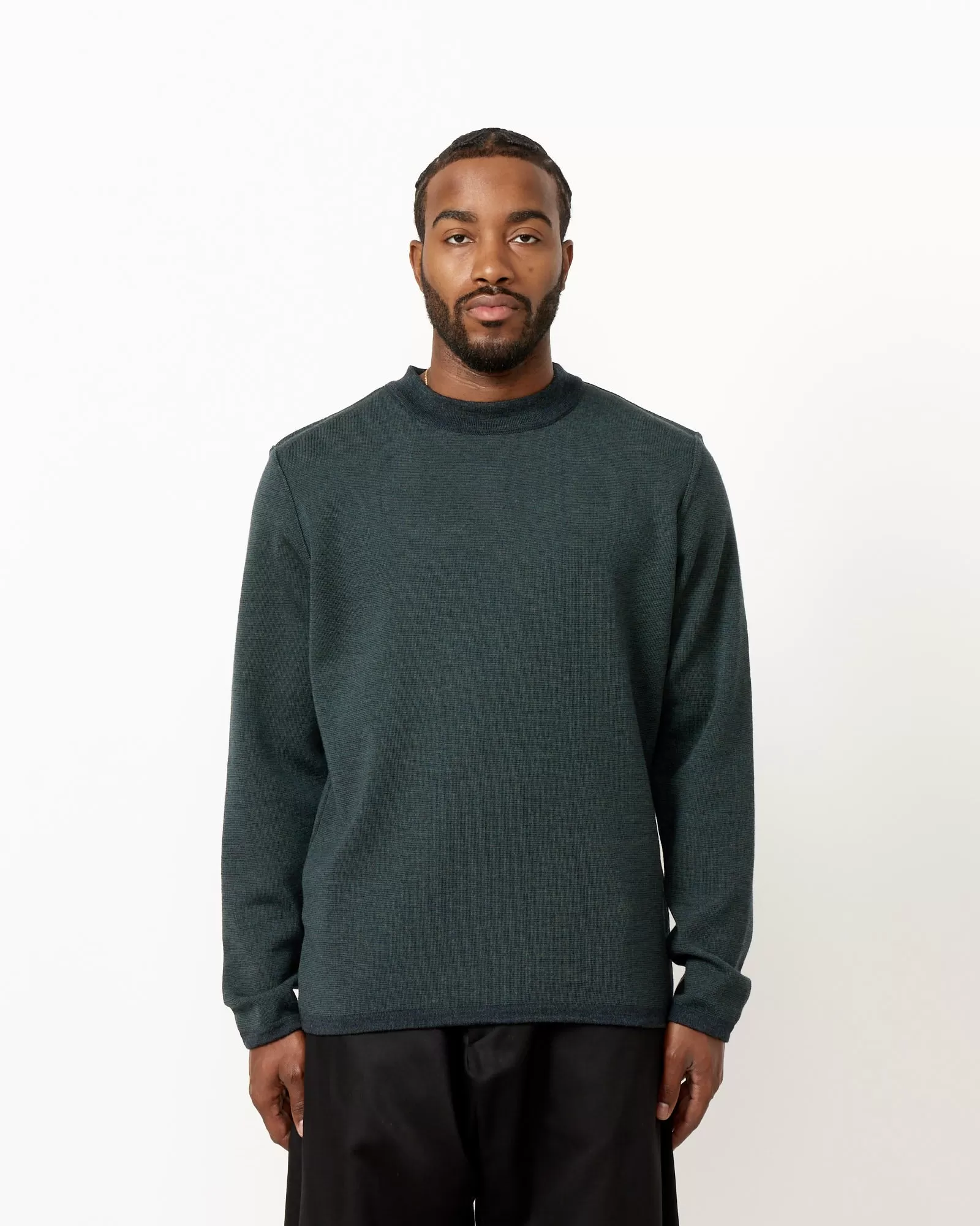 Marine Crew Neck in Midnight Green