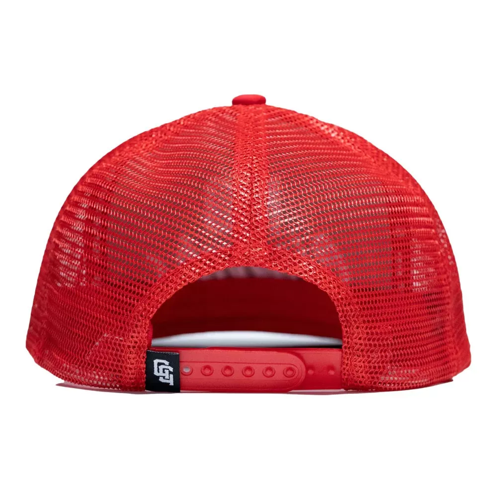 No Shanks Red Trucker SnapBack Golf Hat