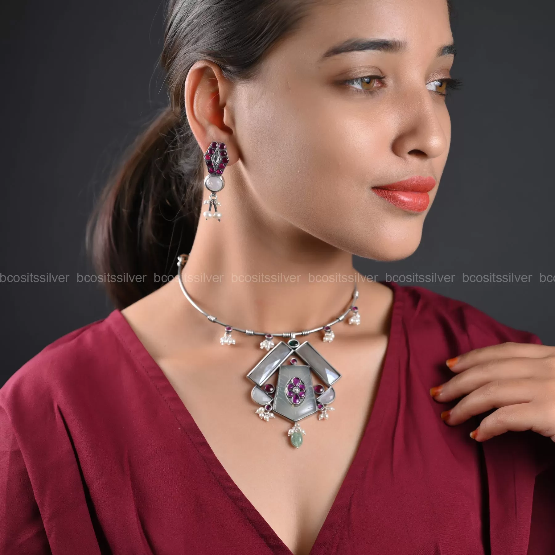 Oxidized Neckpiece - 1219