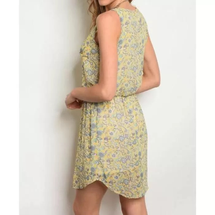 Pale Yellow Paisley Dress