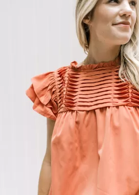 Persimmon Twisted Pleat Top