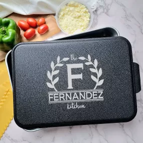 Personalized Cake Pan with Laser Engraved Lid | Monogram Design