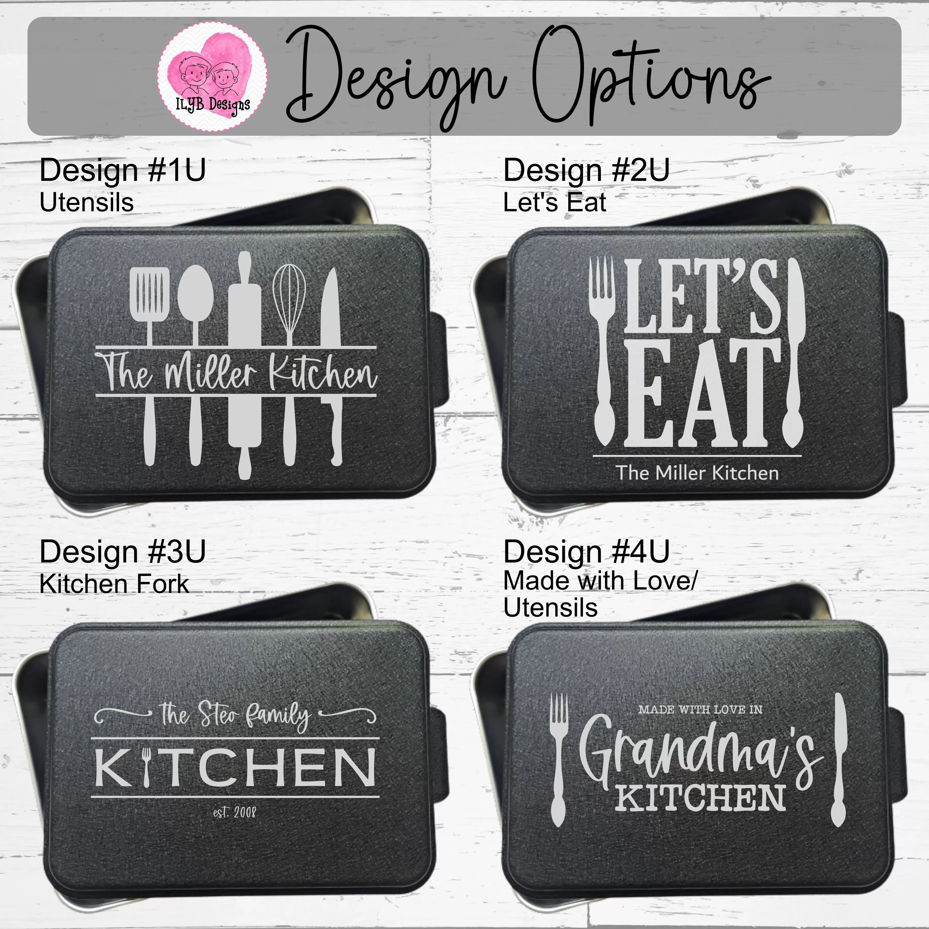 Personalized Cake Pan with Laser Engraved Lid | Utensils Design