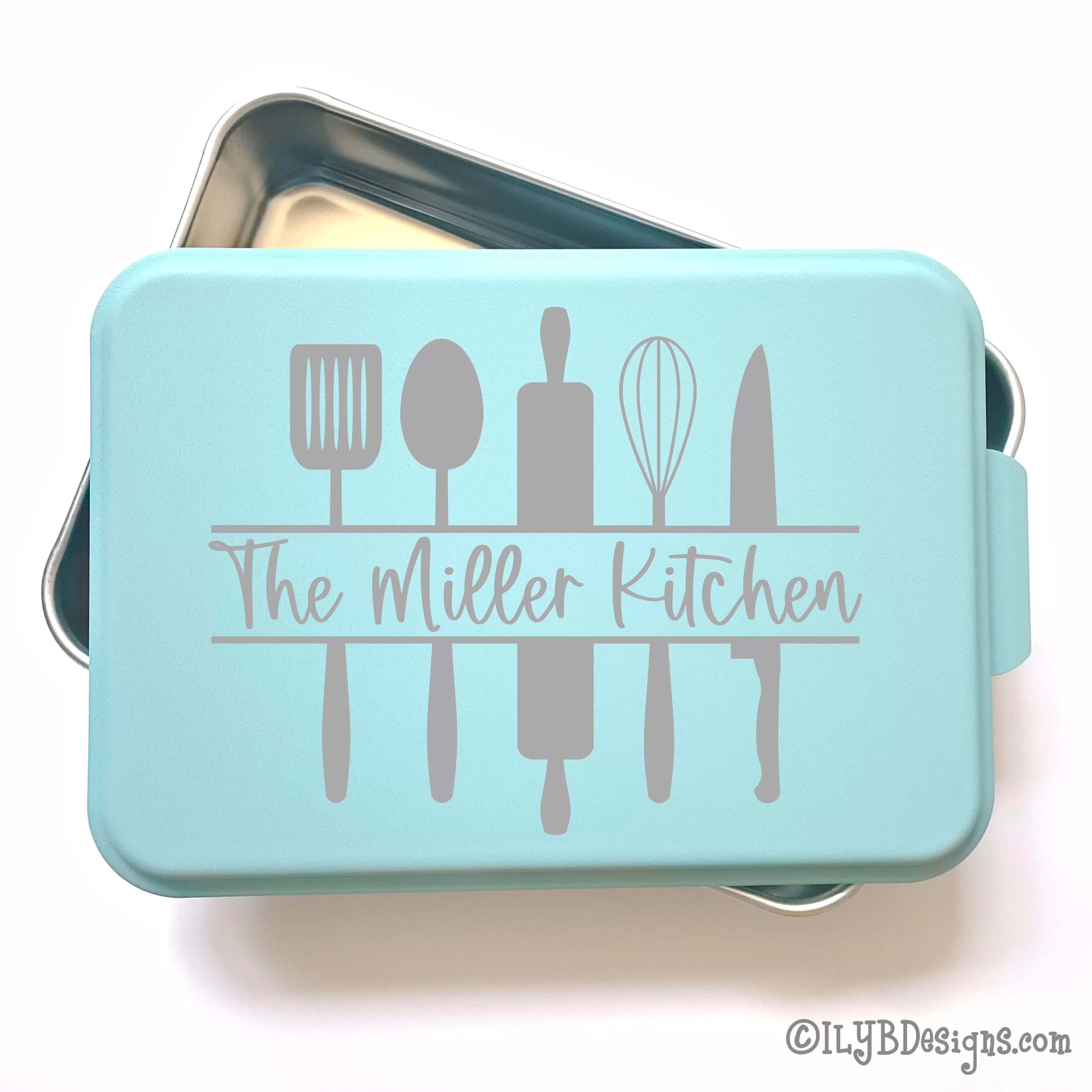 Personalized Cake Pan with Laser Engraved Lid | Utensils Design