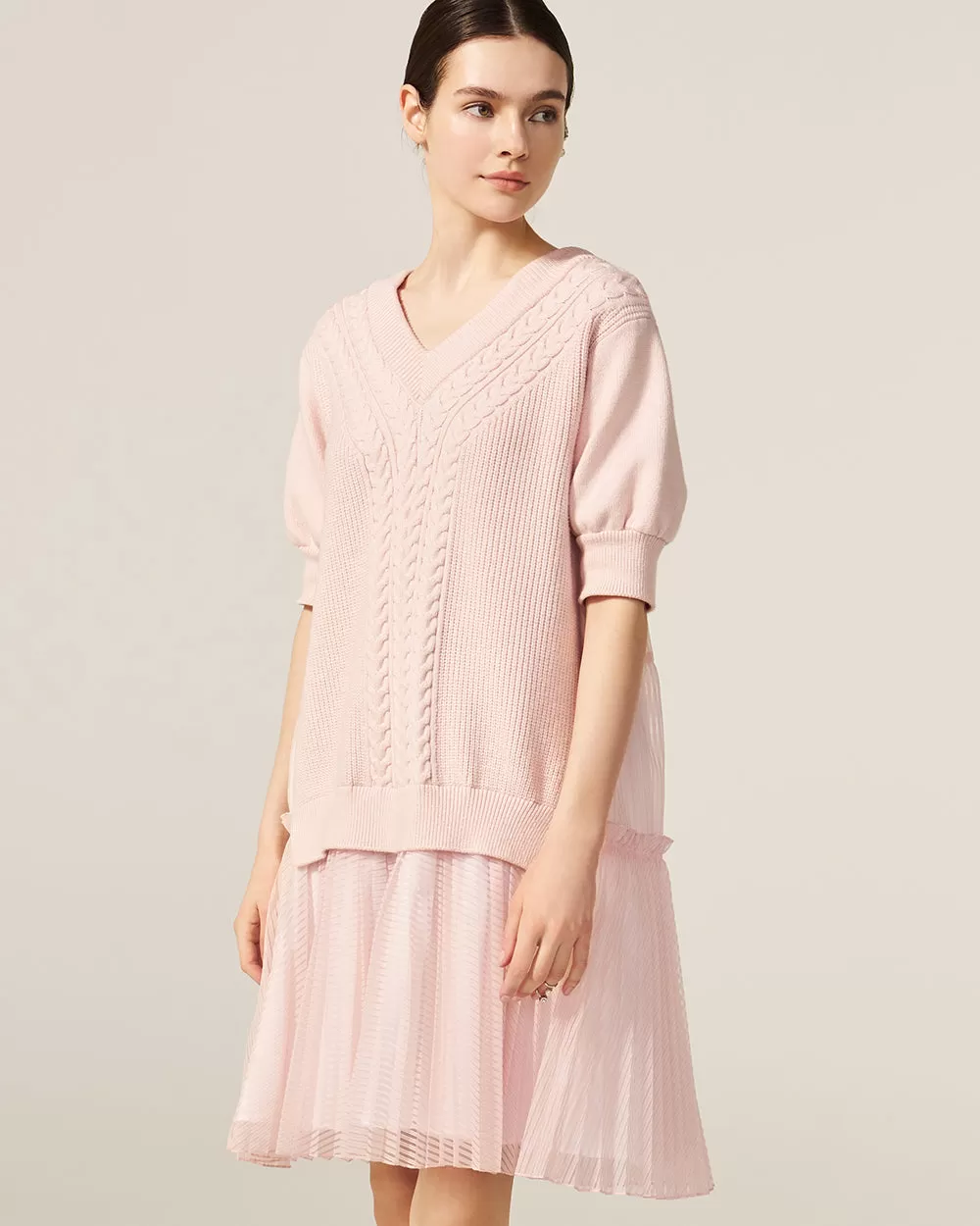 Powder Pink Forest Hills Knit Dress