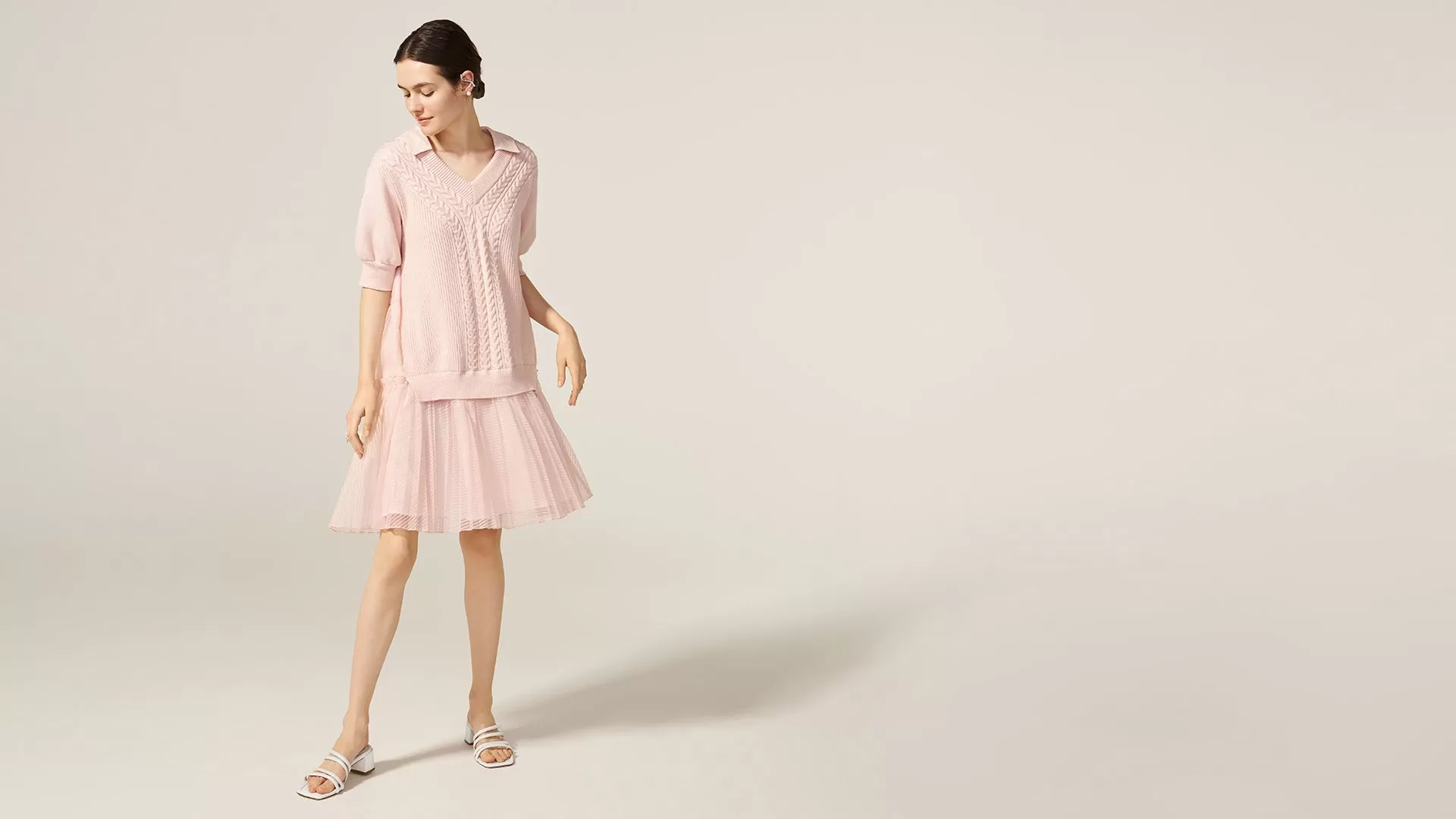 Powder Pink Forest Hills Knit Dress