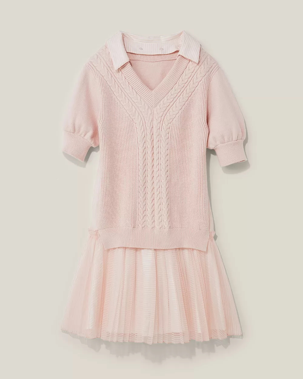 Powder Pink Forest Hills Knit Dress